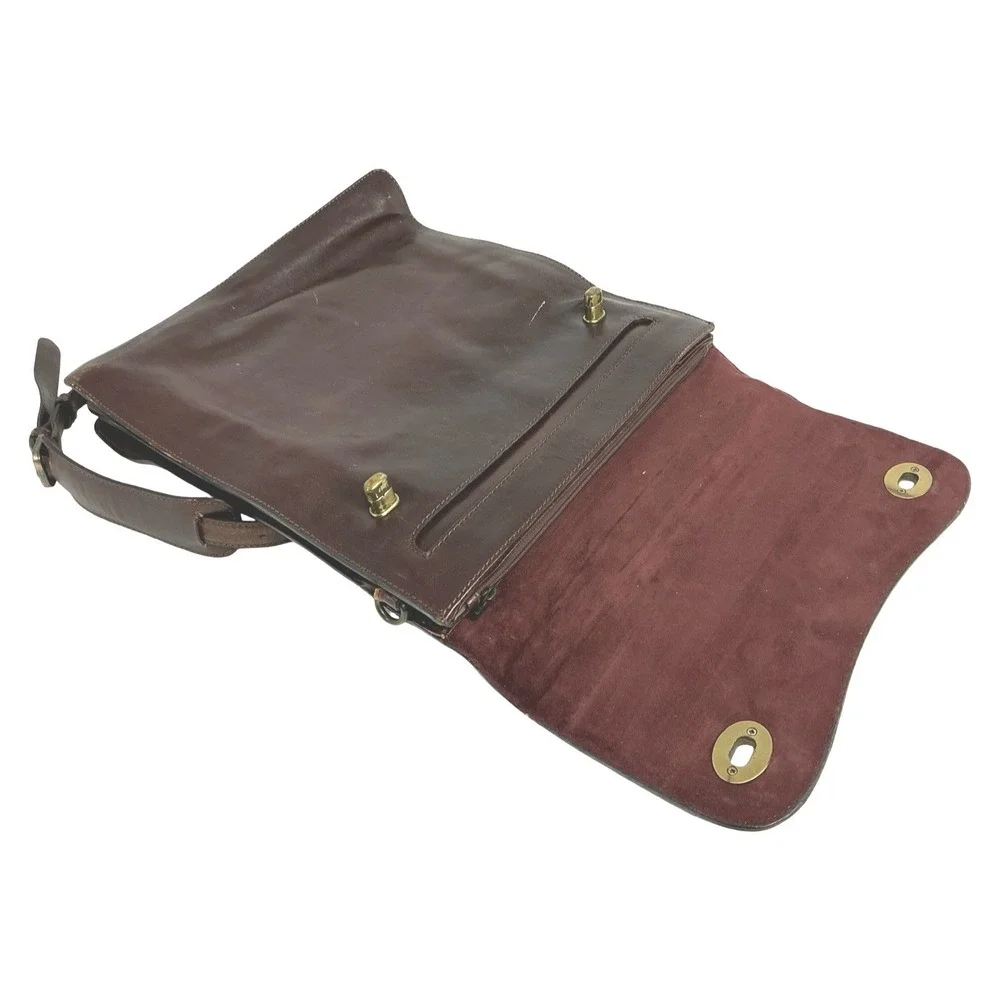 Monsac Vintage Brown Leather Convertible Backpack Briefcase Messenger Bag